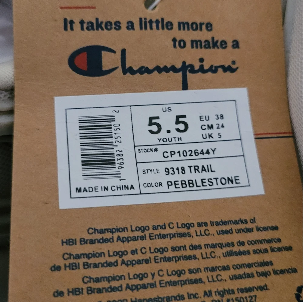 CHAMPION YOUTH 9318 TRAIL PEBBLESTONE SNEAKERS